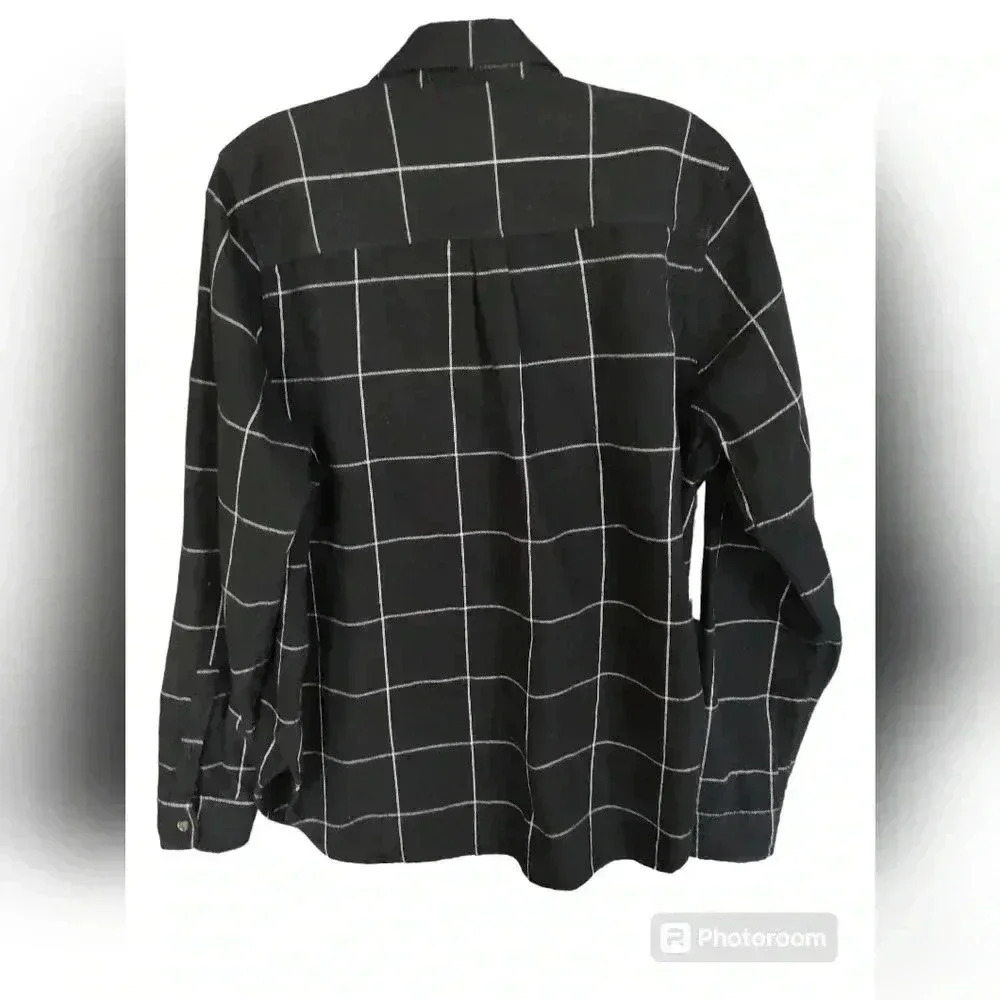 Marine Layer Flannel 1/2 Button Pullover Top - image 4